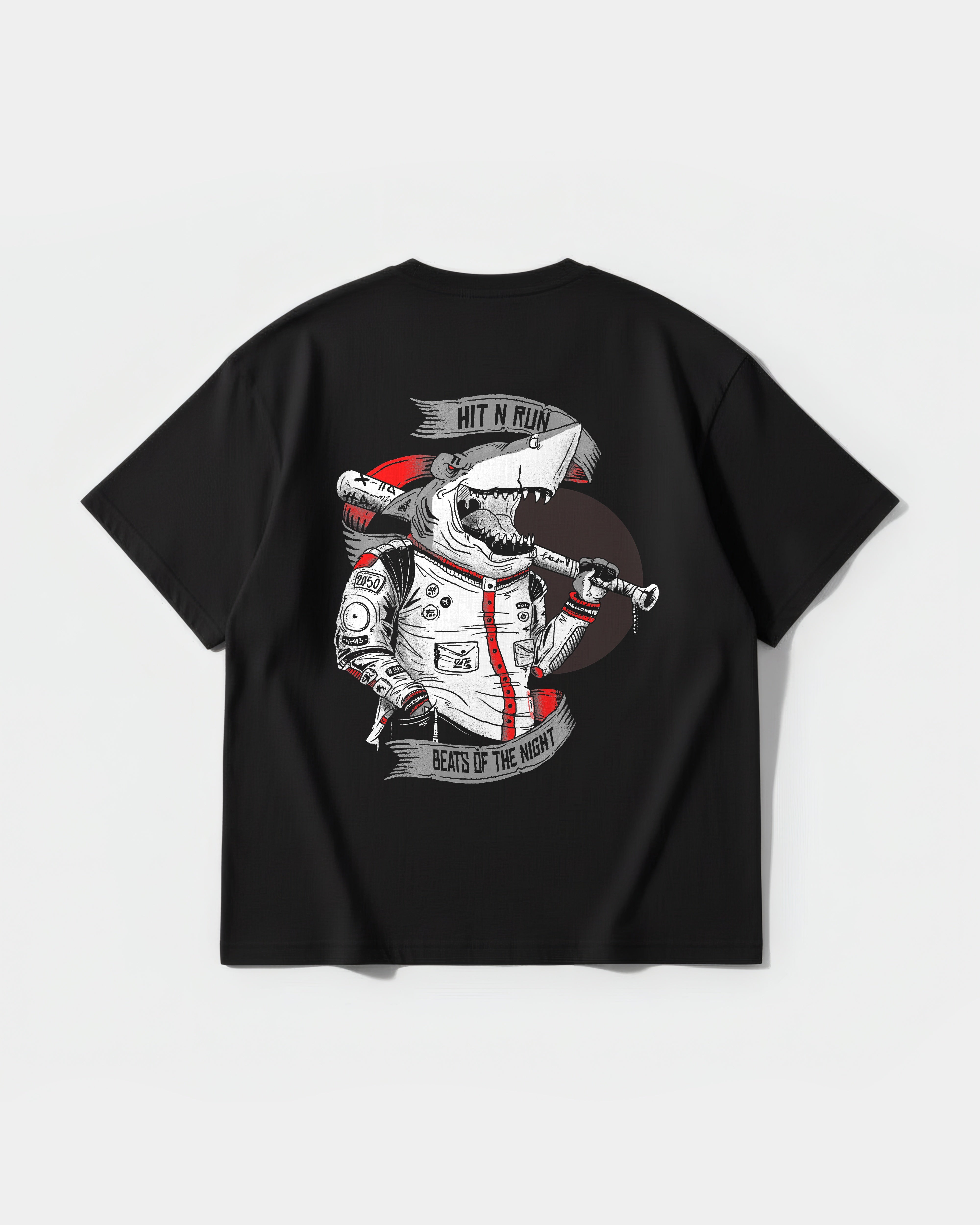 Baseball Shark Big Back Oversize Basic T-shirt