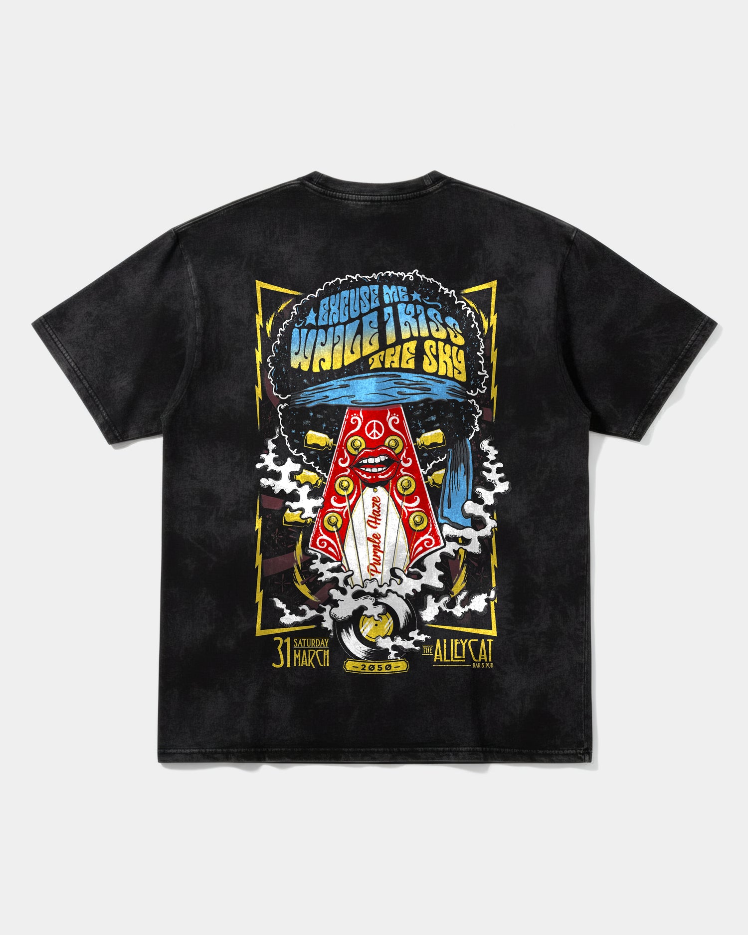 Camiseta Hendrix Big Back Oversize Acid Negro