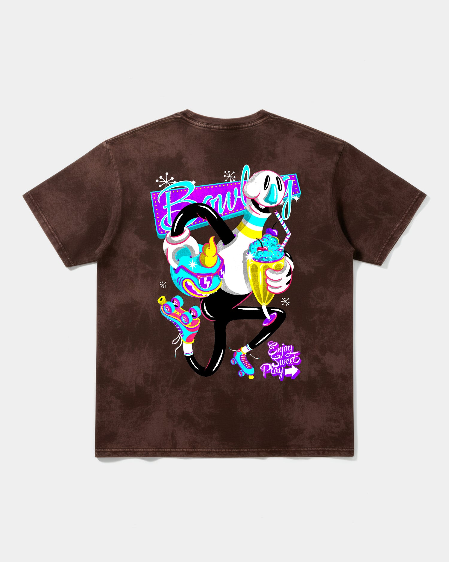 Camiseta Enjoy Sweet Play Big Back Oversize Acid Marron