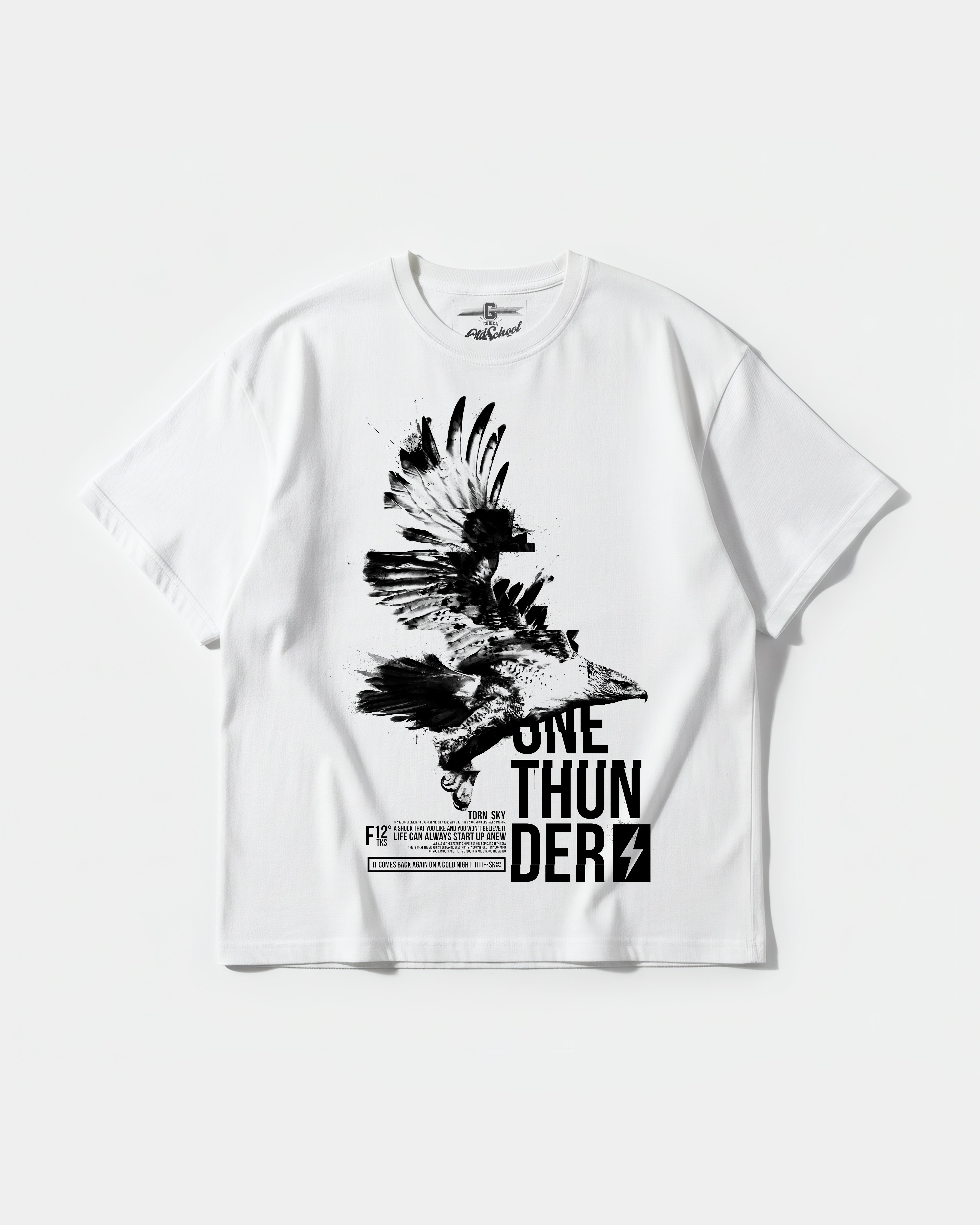 One Thunder Big Front Oversize Basic T-shirt