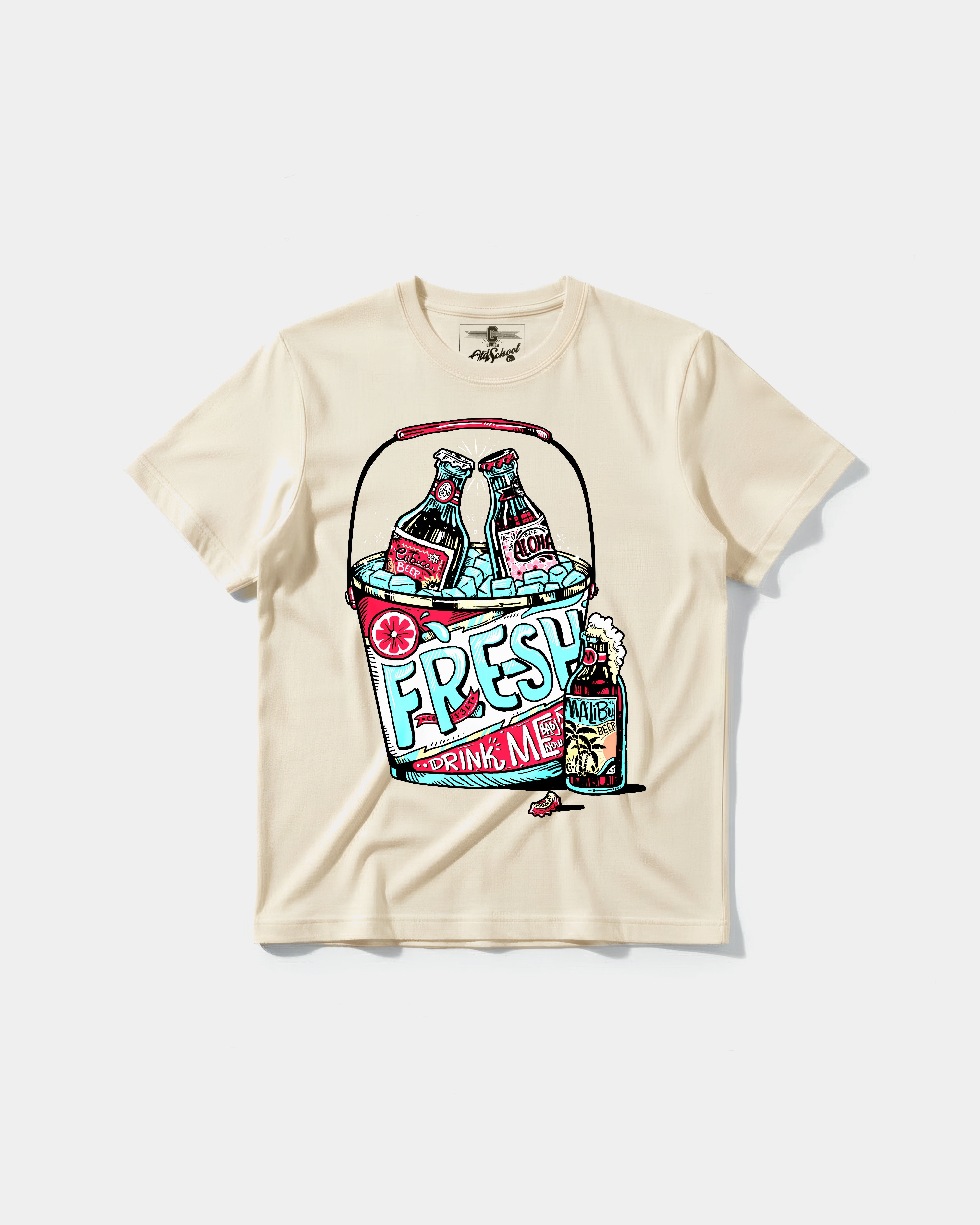 Fresh Drink Big Front Regular Basic T-shirt