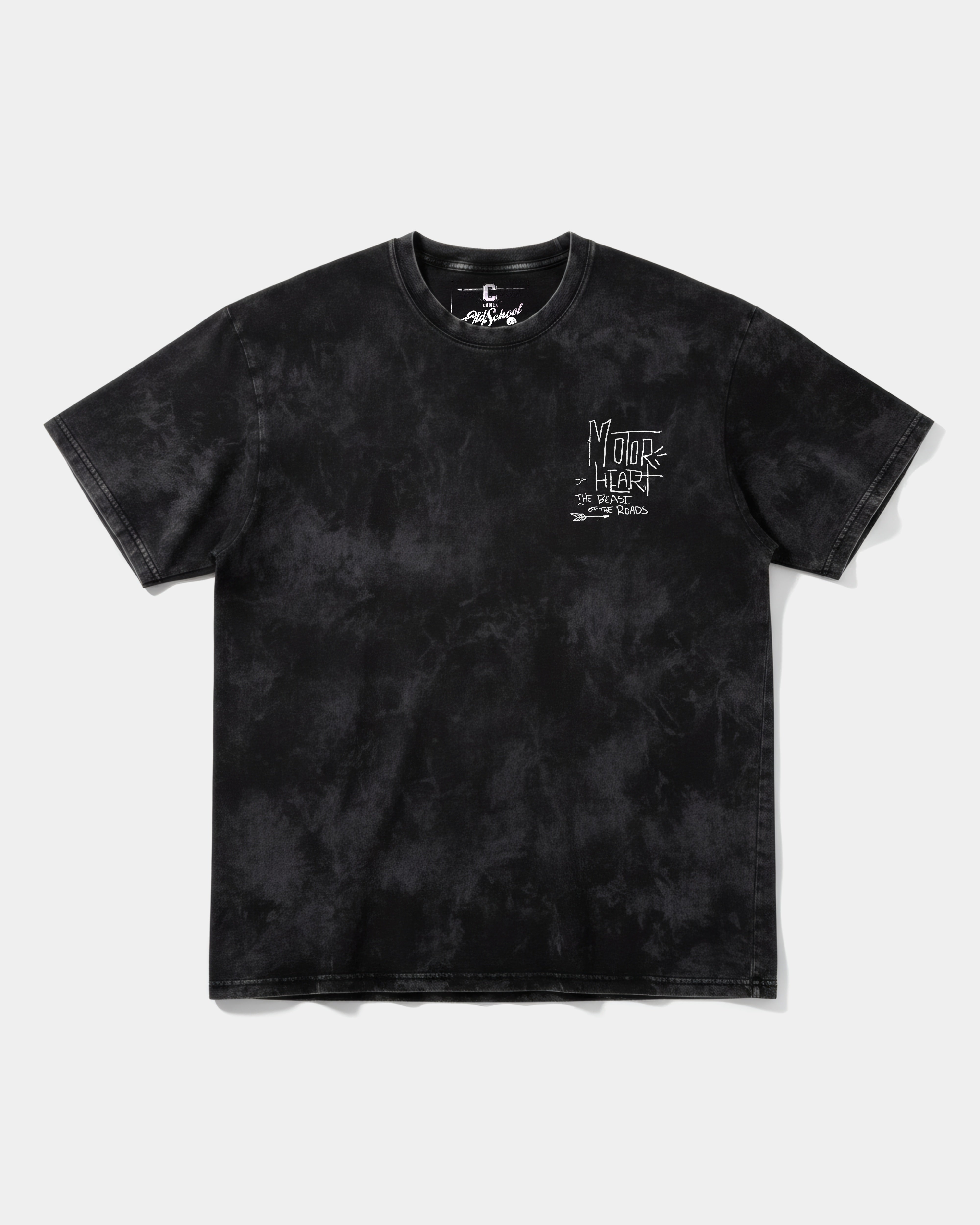Motor Heart Pocket Front Oversize Acid T-Shirt