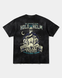 Camiseta Hold The Helm Big Back Oversize Acid Negro