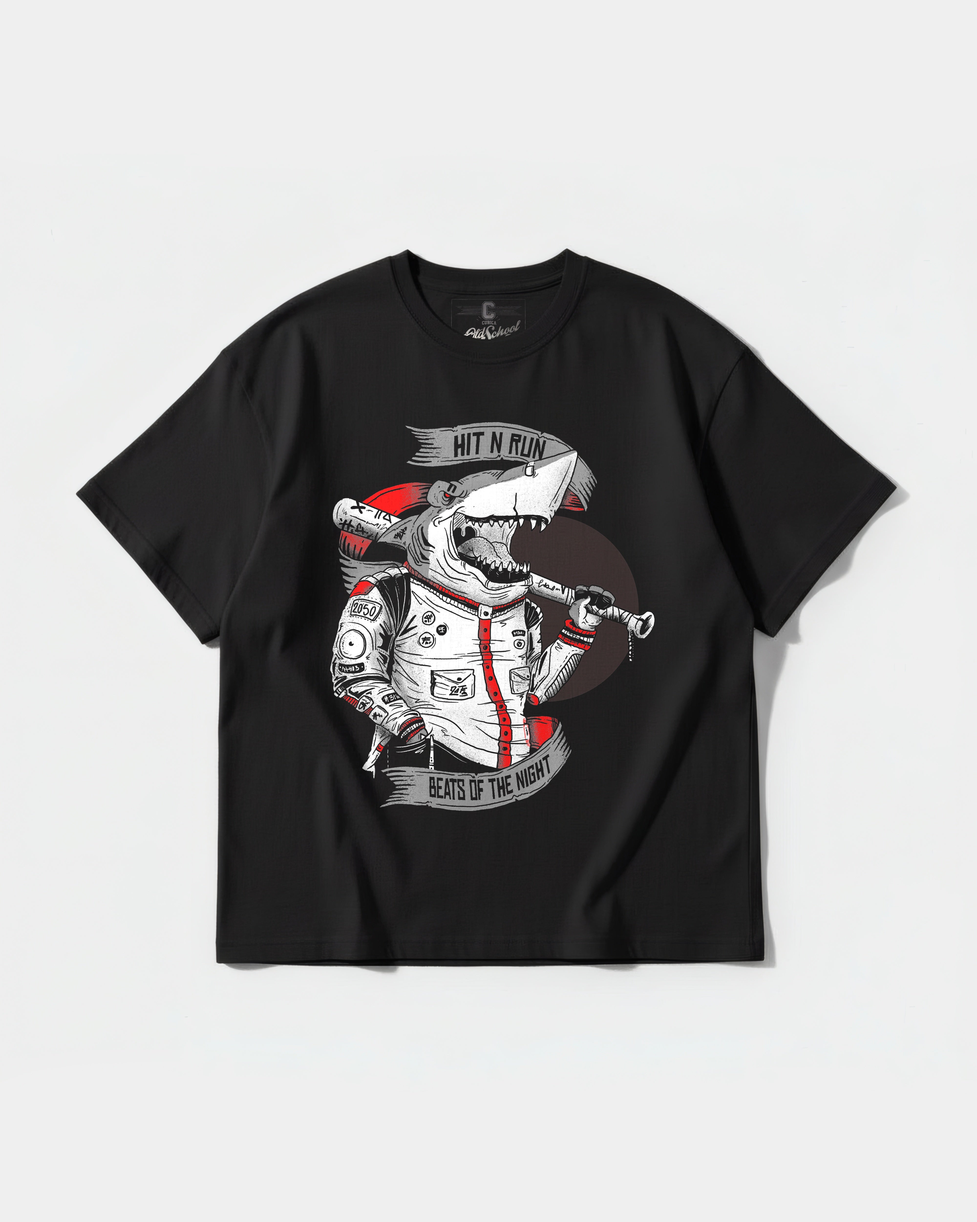 Baseball Shark Big Front Oversize Basic T-shirt