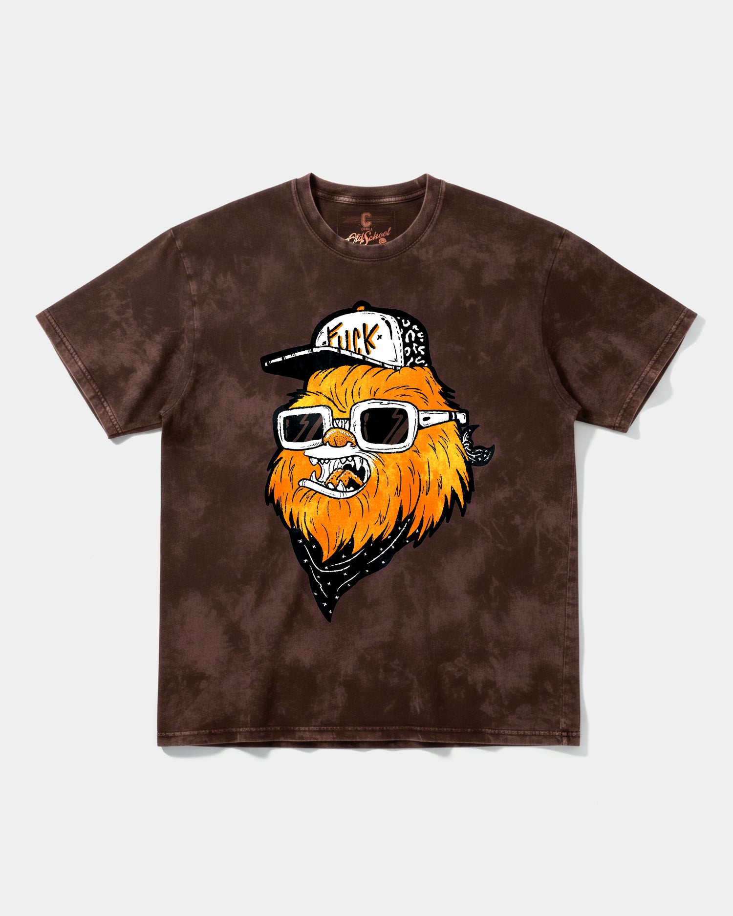 Camiseta Chewie Hippie Big Front Oversize Acid Marron