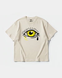 Camiseta Ojo Big Front Oversize Basic Beige