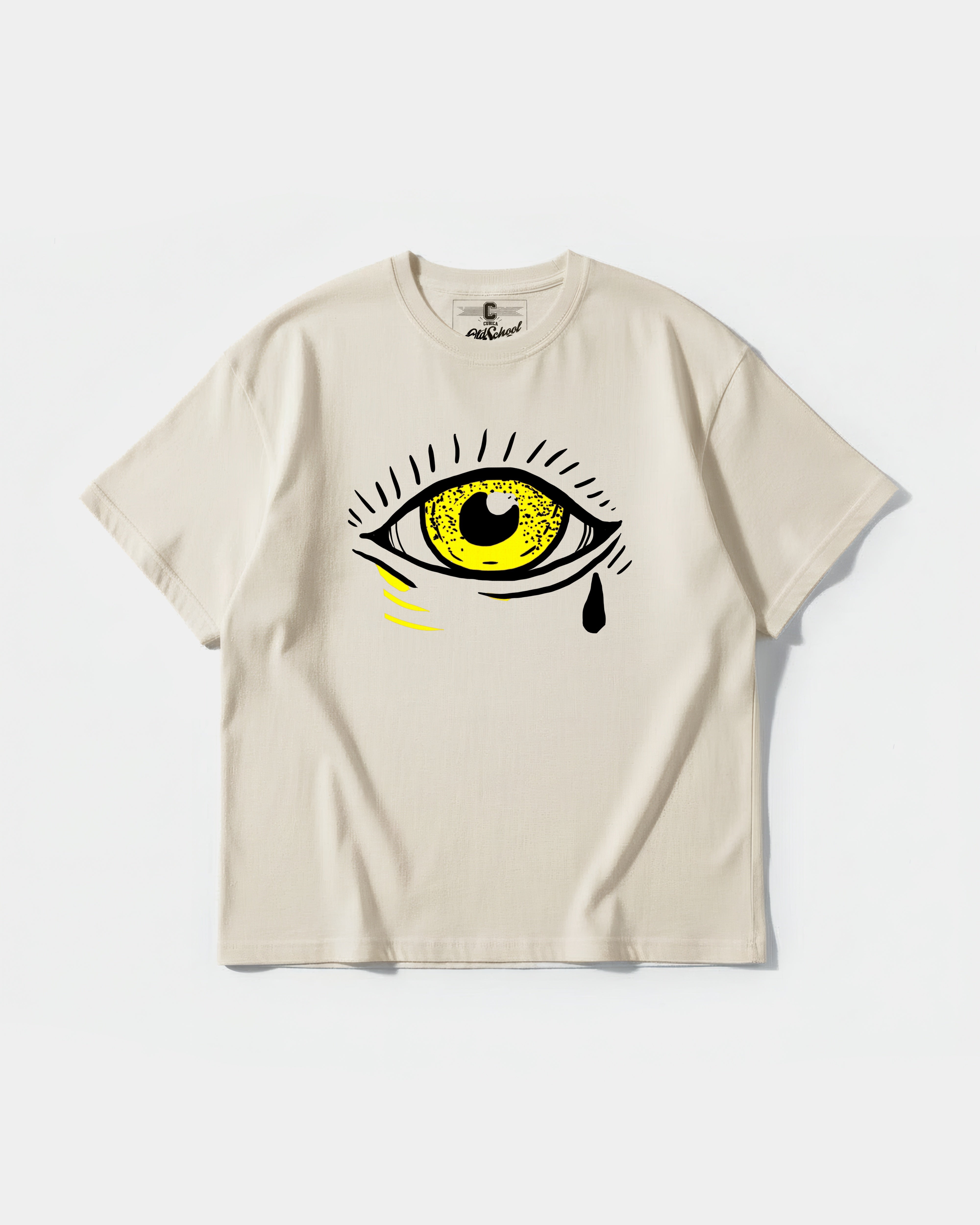 Camiseta Ojo Big Front Oversize Basic Beige