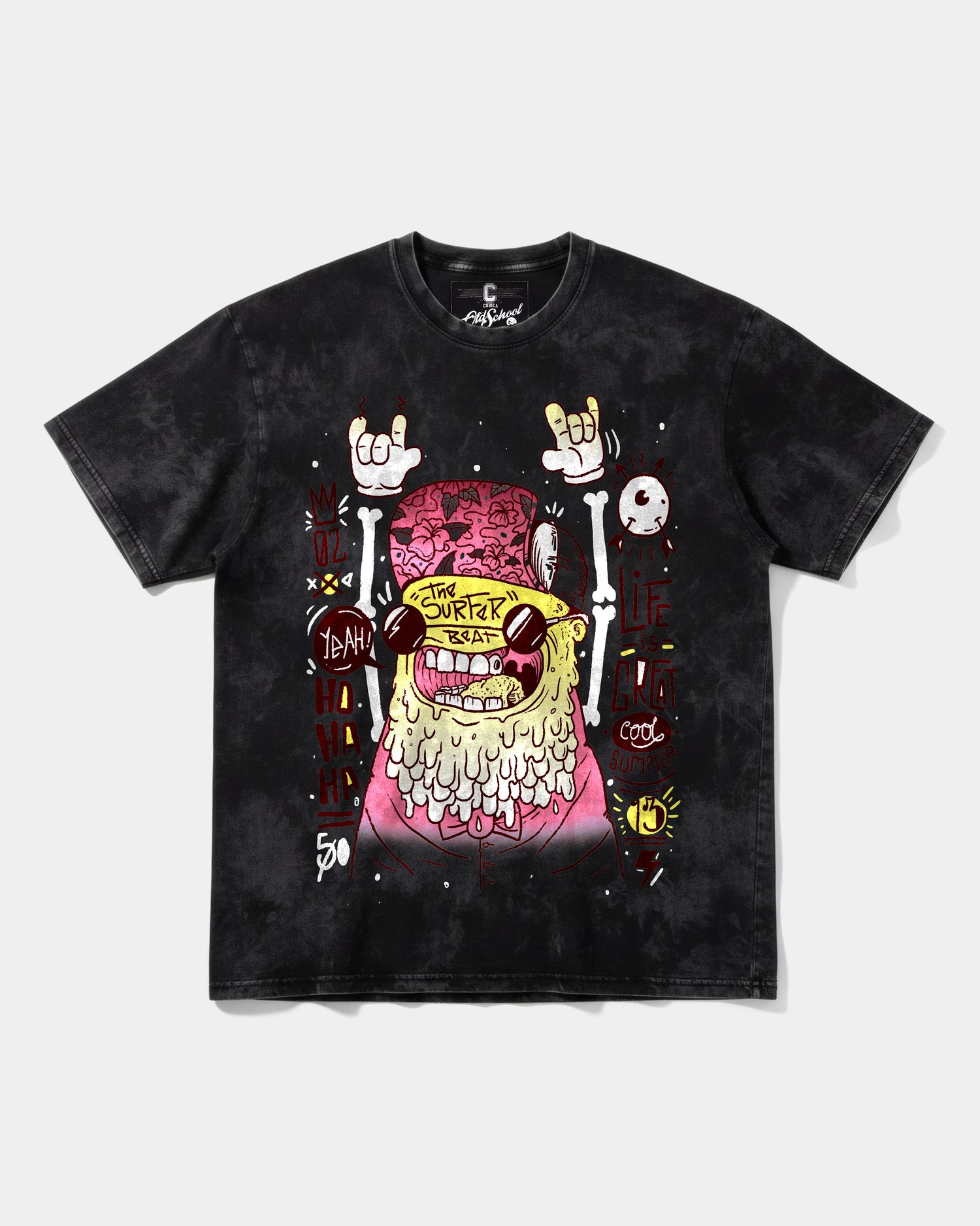 Camiseta The Surfer Beat Big Front Oversize Acid Negro