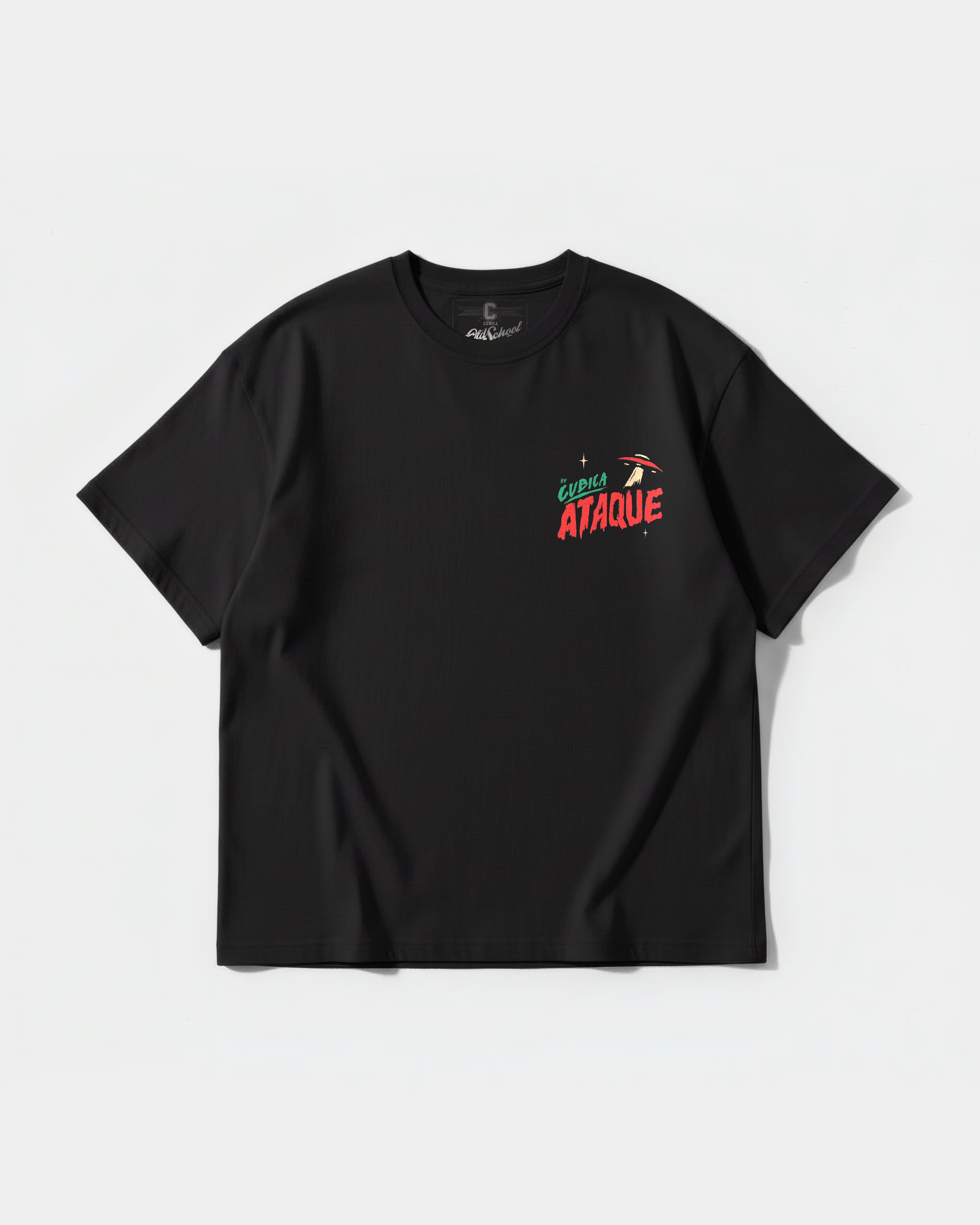 Camiseta Cubica Ataque Pocket Oversize Basic Negro