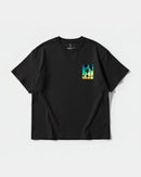 Camiseta Tropical Dusk Pocket Front Oversize Basic Negro