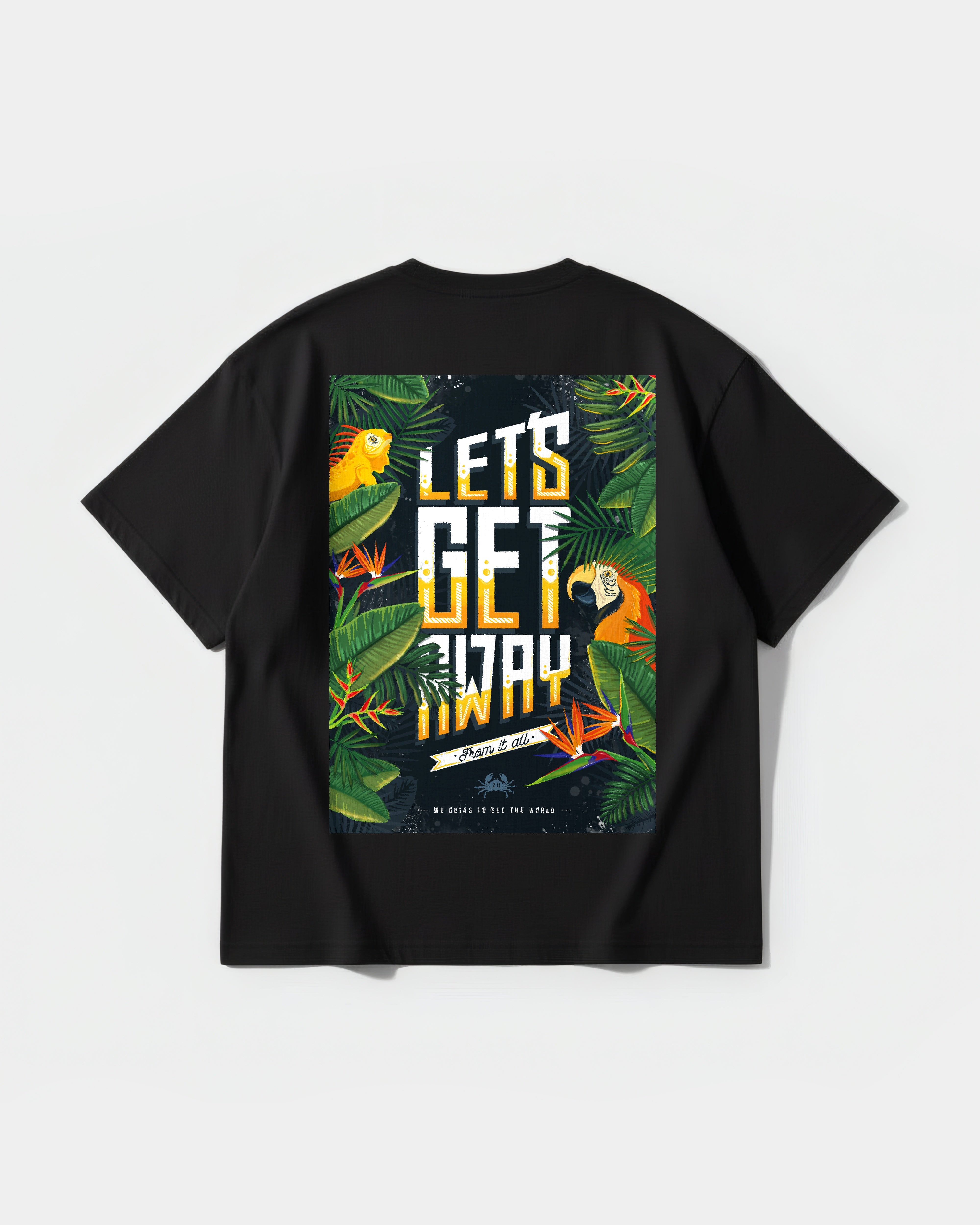 Let's Get Away Big Back Oversize Basic T-Shirt