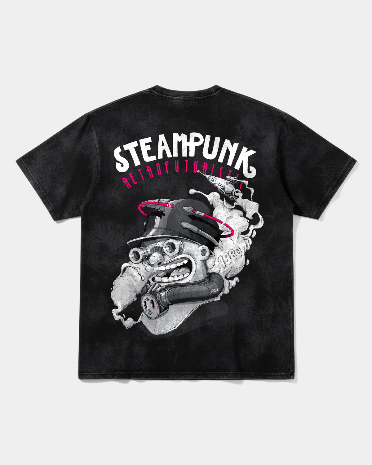 Camiseta Steampunk Retrofuturistic Big Back Oversize Acid