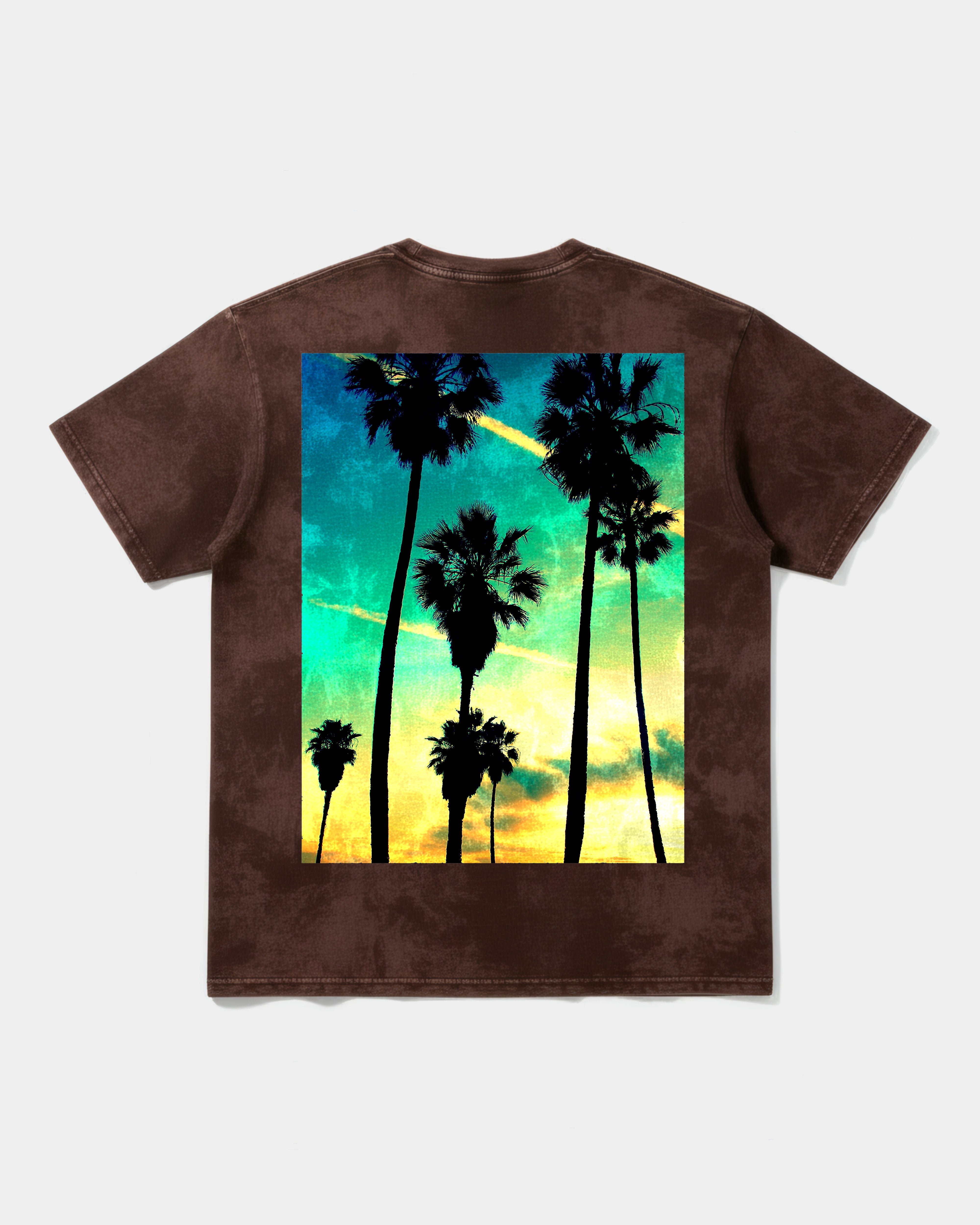 Camiseta Tropical Dusk Big Back Oversize Acid Marron