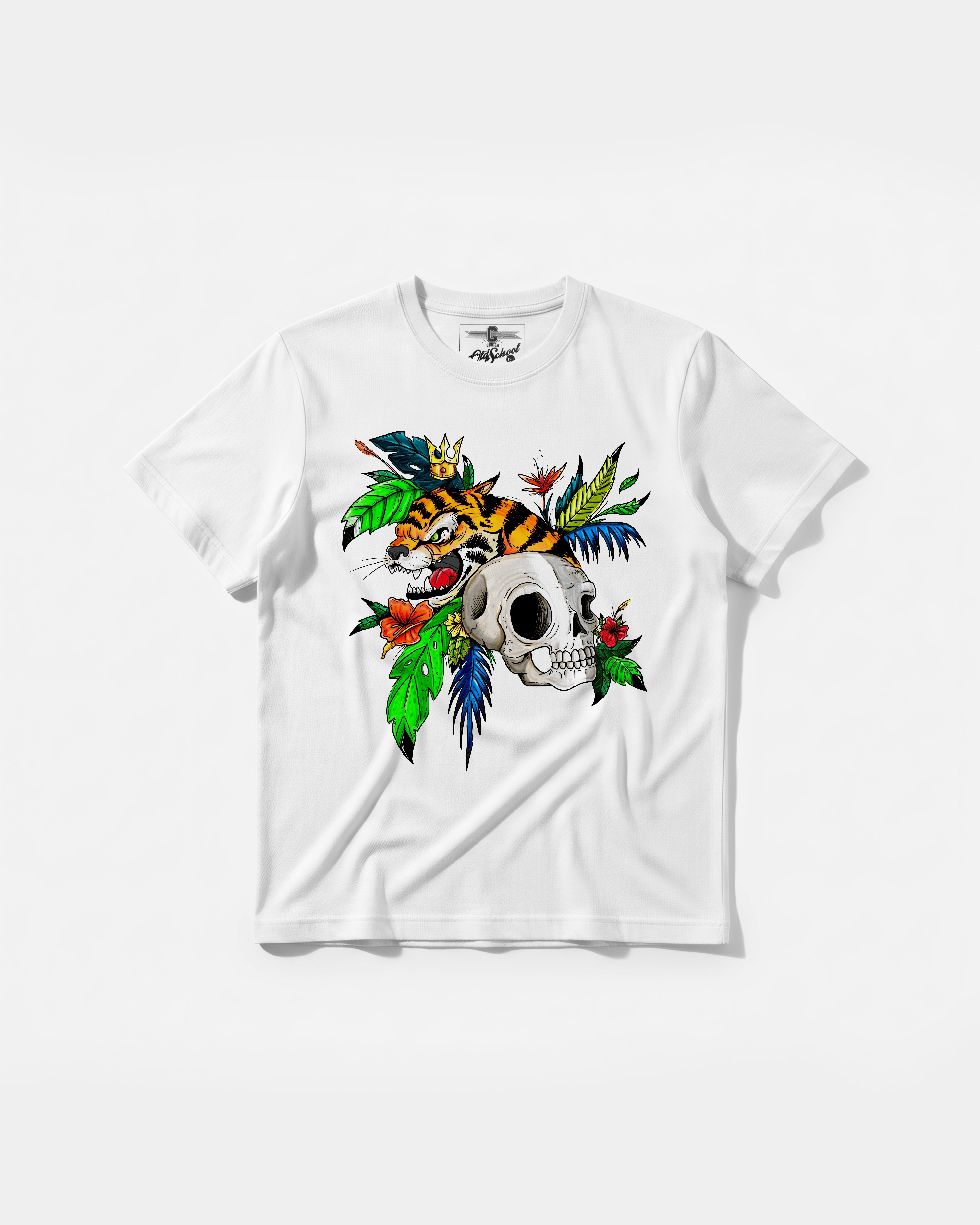 Tiger Skull Big Front Regular Basic T-shirt