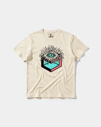 Camiseta Cubo Eyes Big Front Regular Basic Beige
