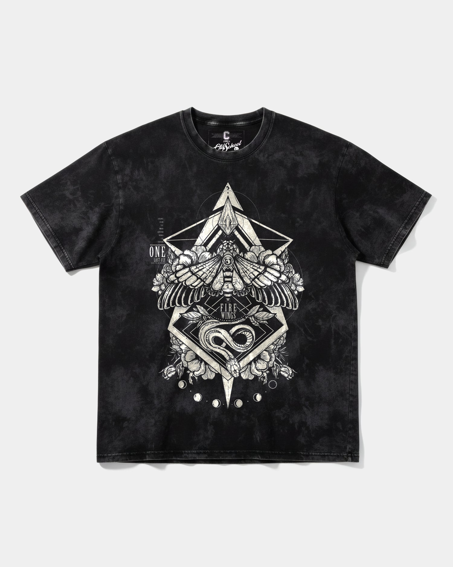 Camiseta Fire Wings Big Front Oversize Acid Negro