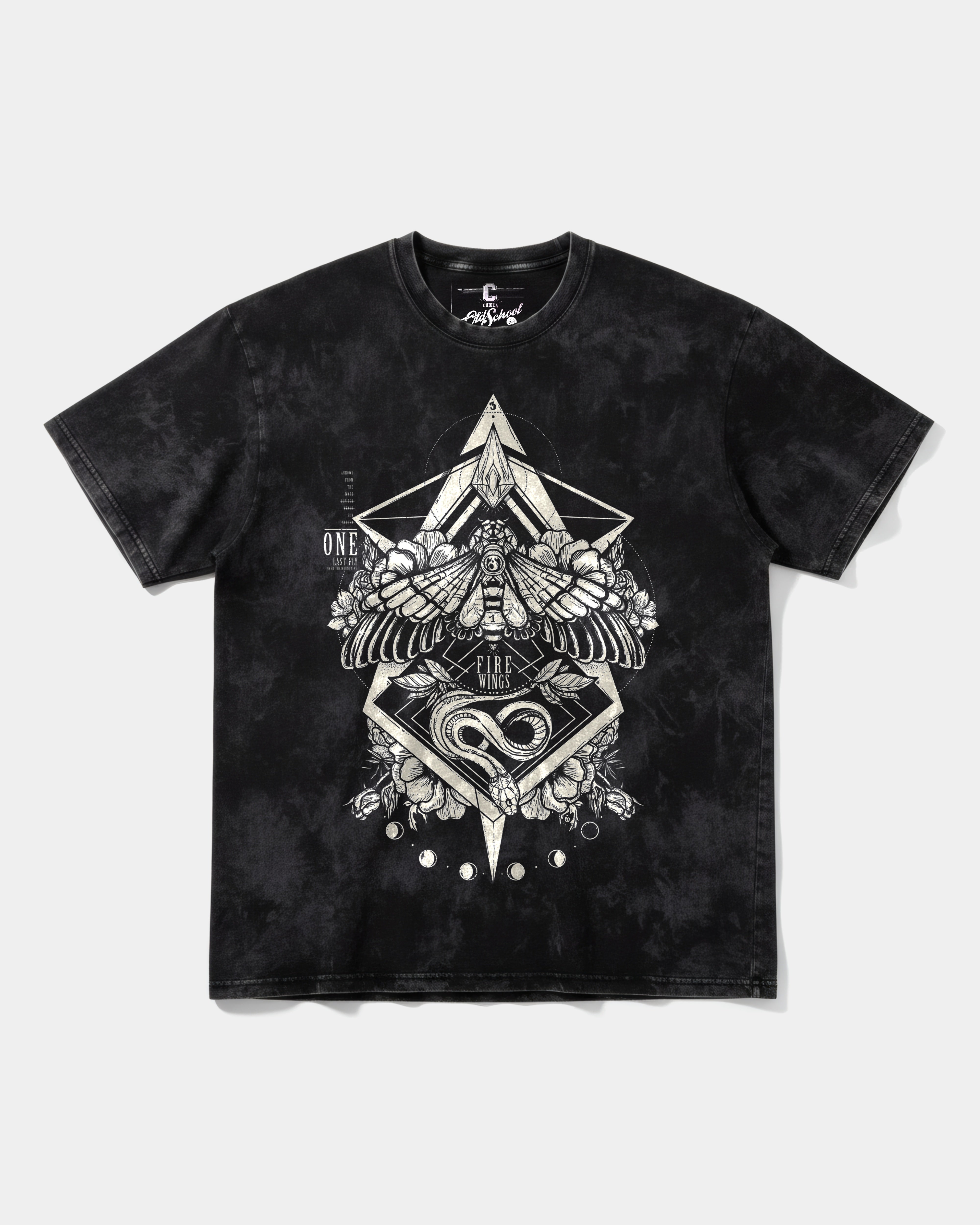 Fire Wings Big Front Oversize Acid T-Shirt