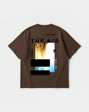Camiseta Traveling In The Sky Big Back Oversize Basic Marron