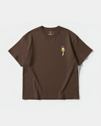Camiseta Angry Fork Big Front Oversize Basic Marron