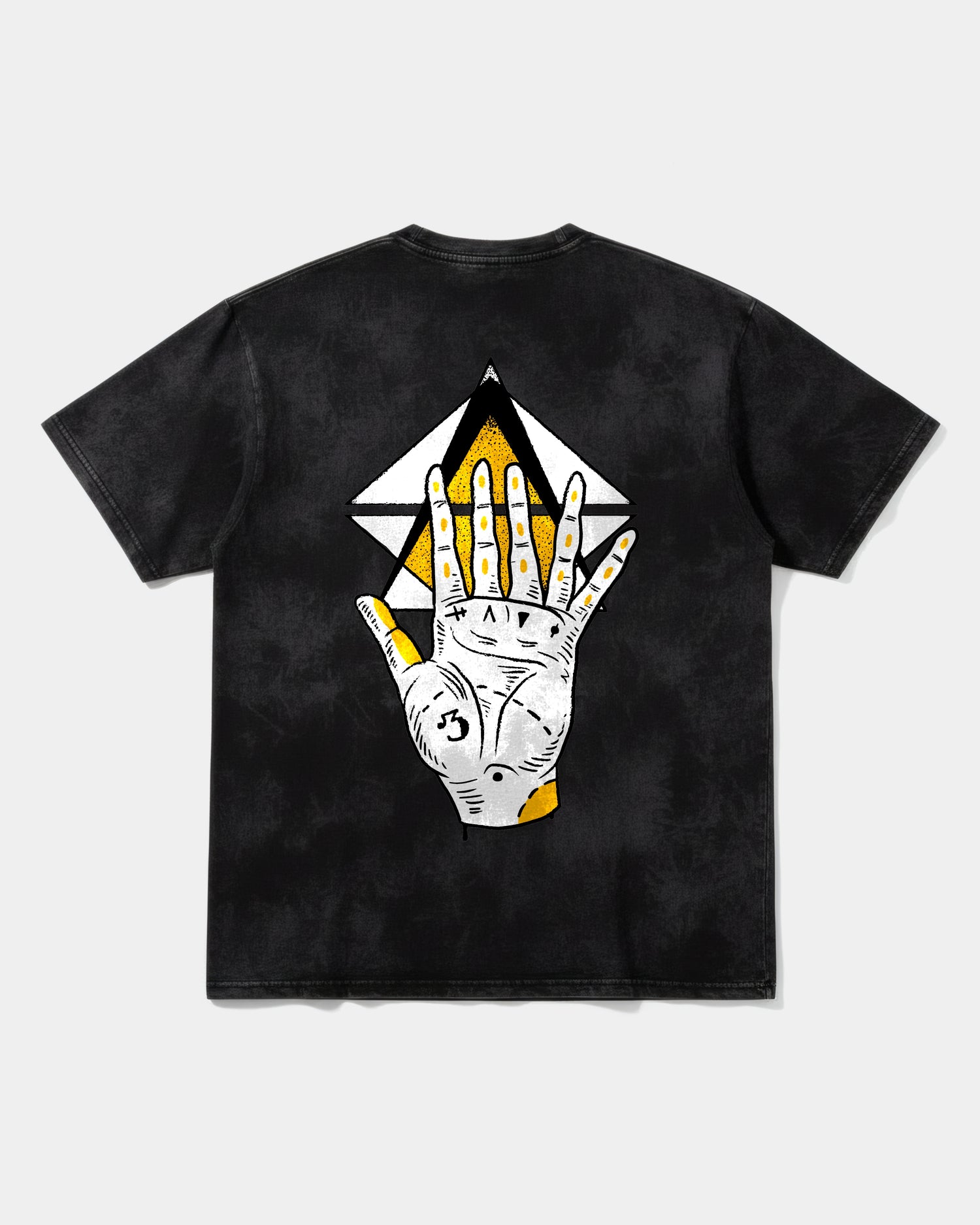 Camiseta Iluminati Hand Big Back Oversize Acid Negro