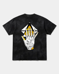 Camiseta Iluminati Hand Big Back Oversize Acid Negro
