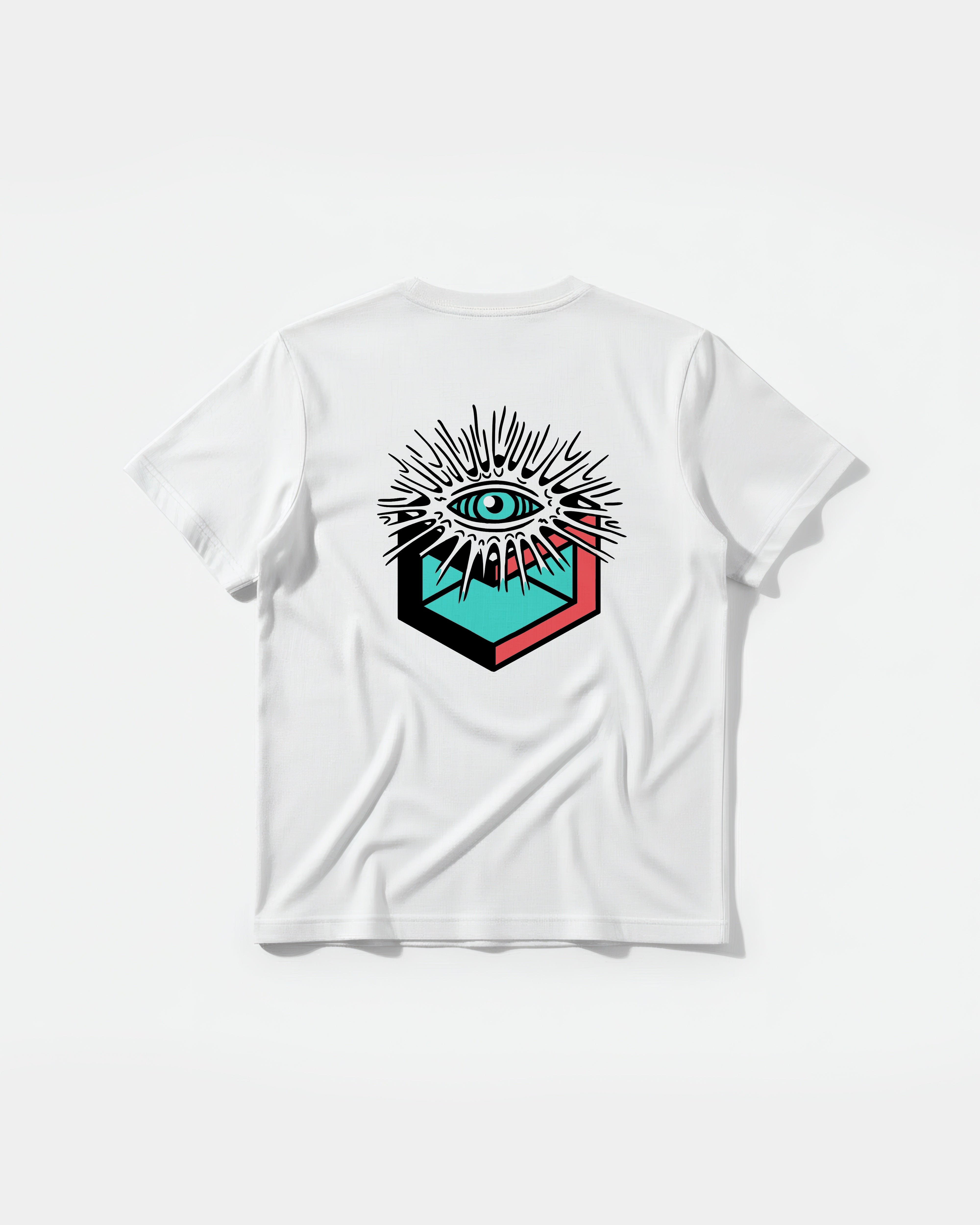 Cube Eyes Big Back Regular Basic T-shirt