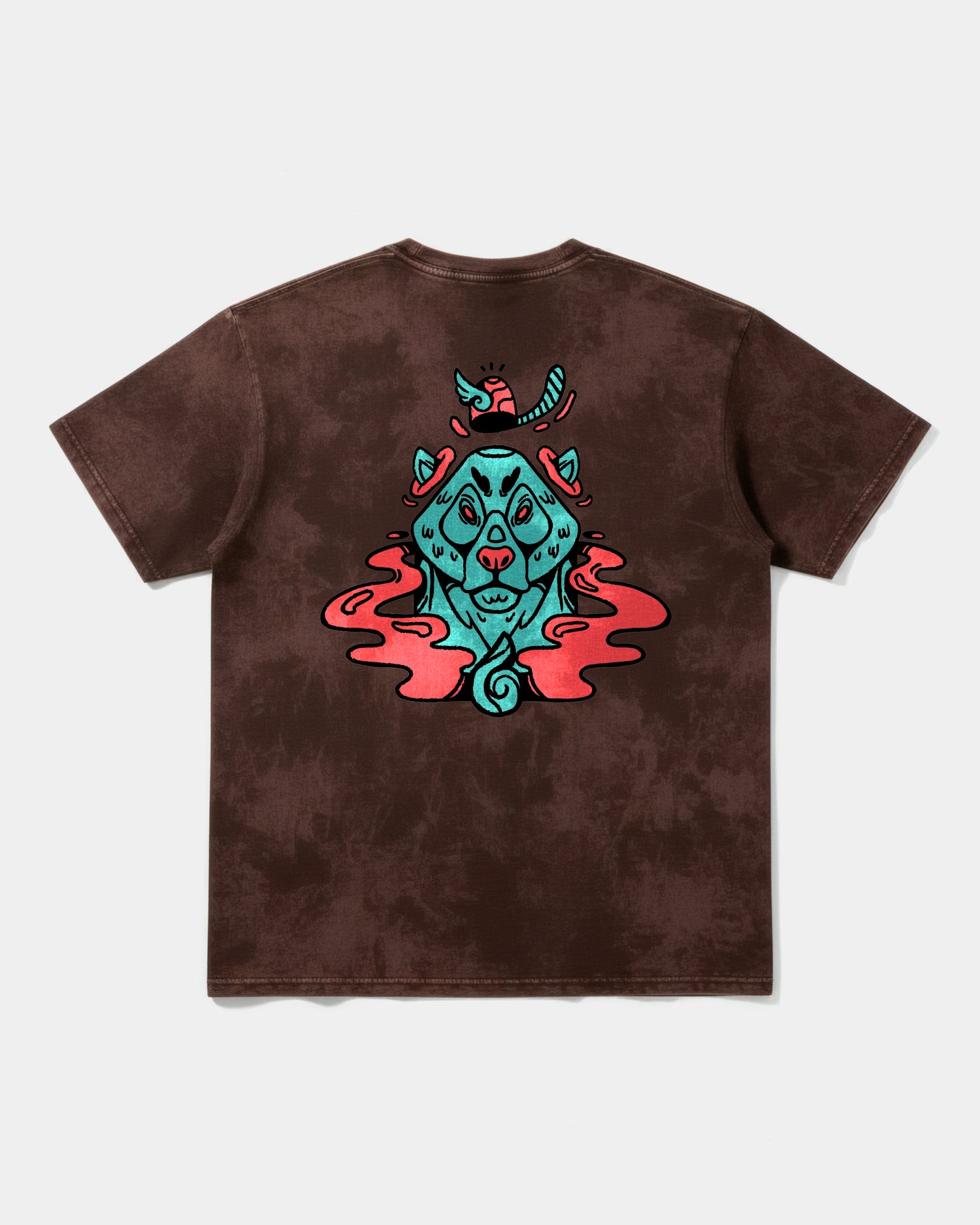 Camiseta Oso Con Gorro Big Back Oversize Acid Marron