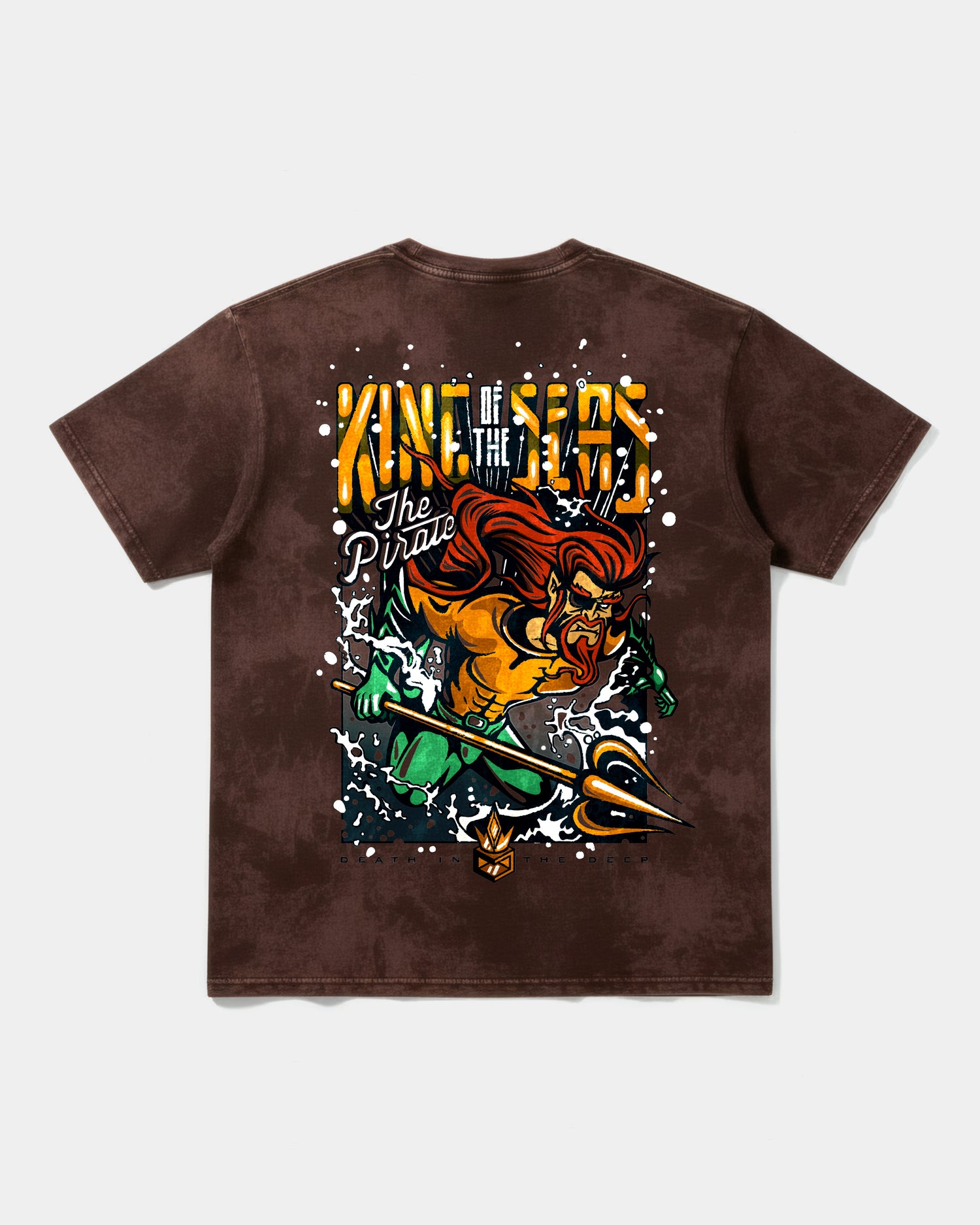 Camiseta King Of Seas Big Back Oversize Acid Marron