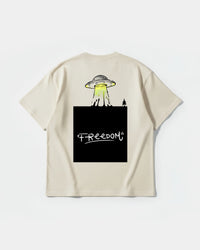 Camiseta Freedom Ufo Big Back Oversize Basic Beige