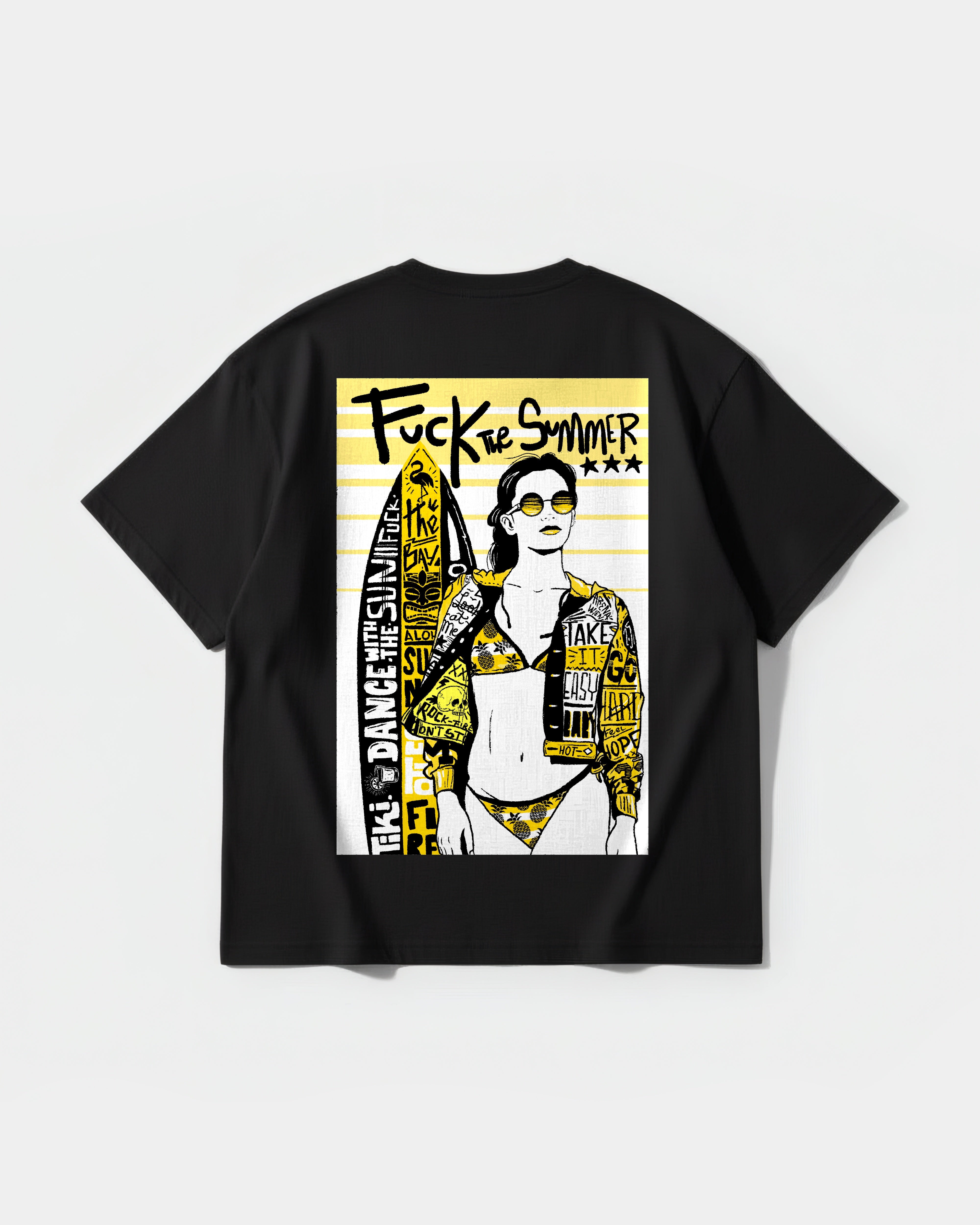 Fuck The Summer Big Back Oversize Basic T-shirt