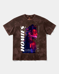 Camiseta Homies White Big Front Oversize Acid Marron