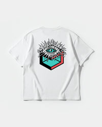 Camiseta Cubo Eyes Big Back Oversize Basic Blanco