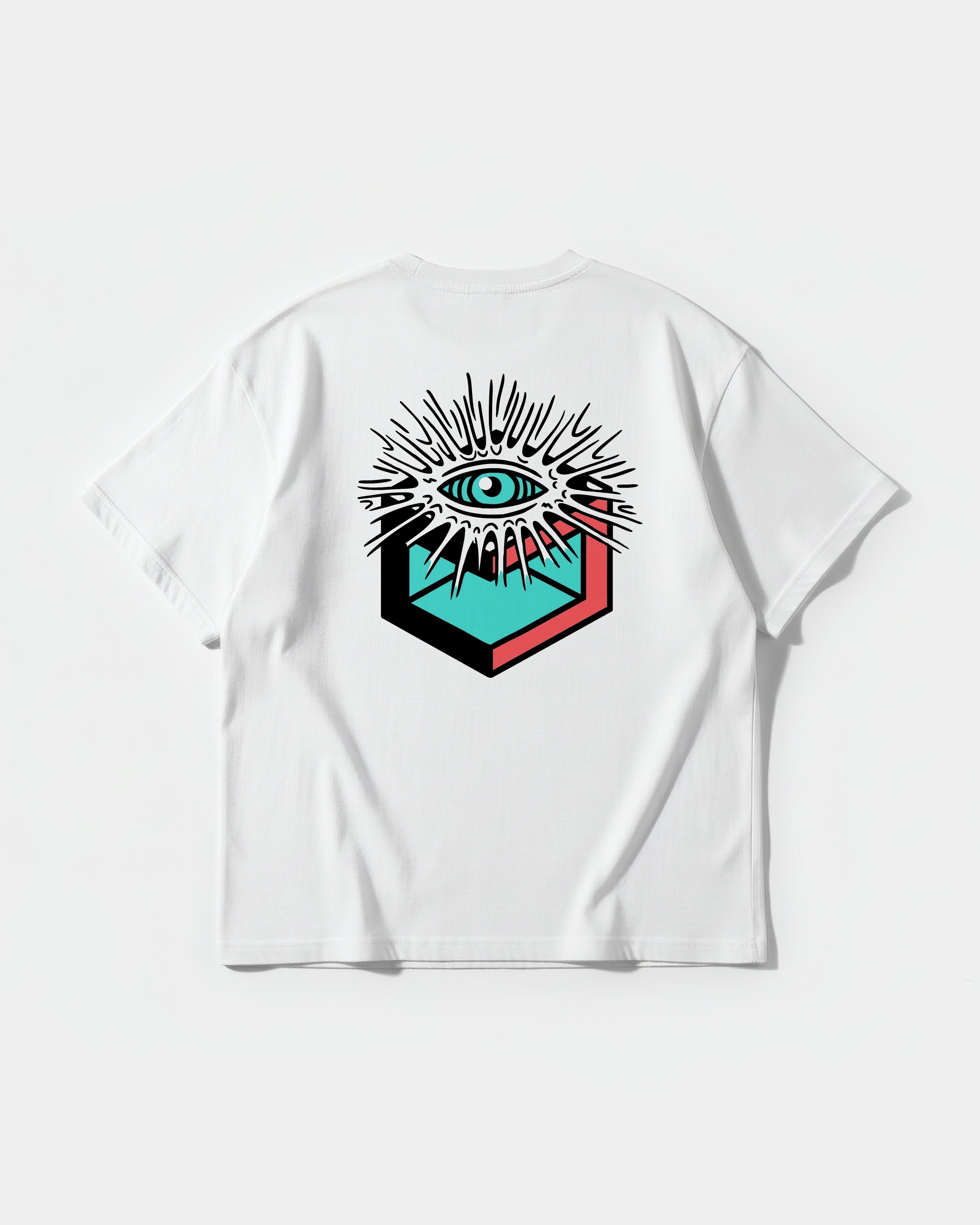 Cube Eyes Big Back Oversize Basic T-shirt