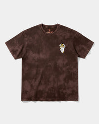 Camiseta Iluminati Hand Pocket Front Oversize Acid Marron