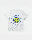 Camiseta Siempre Sonrie Big Front Regular Basic Blanco