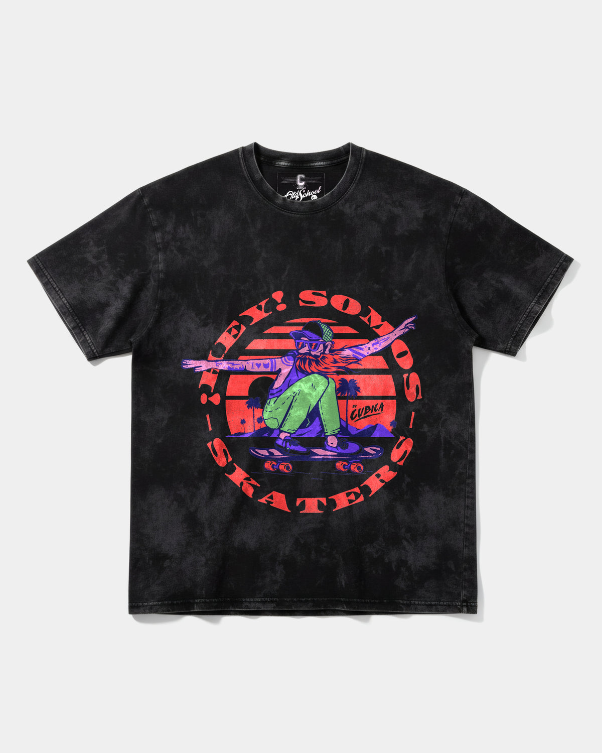 Camiseta Somos Skaters Big Front Oversize Acid