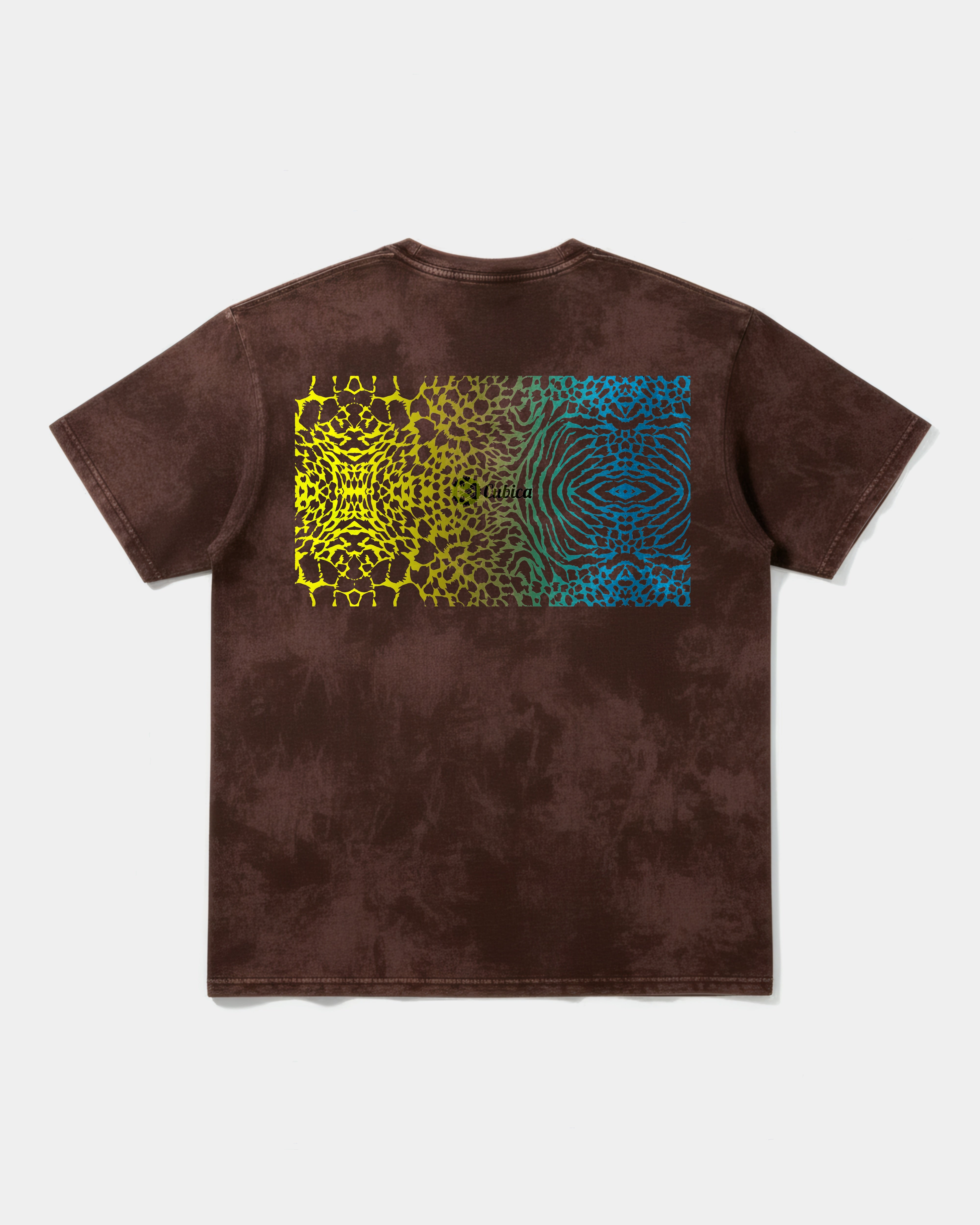 Camiseta Cubica Psychedelic Big Back Oversize Acid Marron