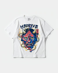 Camiseta China Hannya Big Front Oversize Basic Blanco