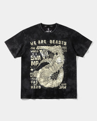 Camiseta We Are Beasts White Big Front Oversize Acid Negro