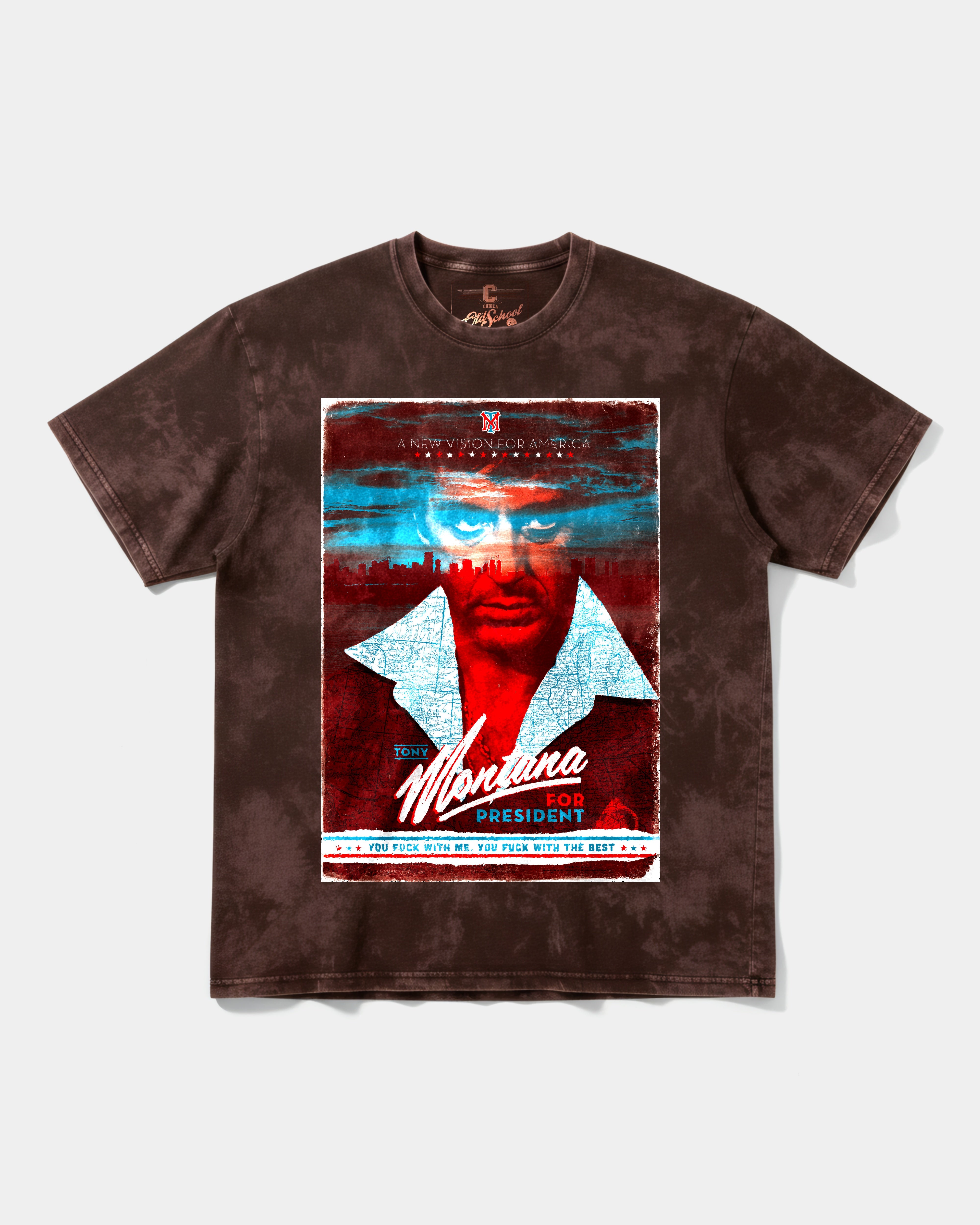 Camiseta Tony Montana Big Front Oversize Acid Marron