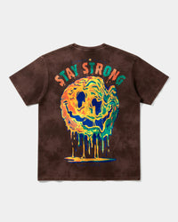 Camiseta Siempre Sonrie Pocket Front Oversize Acid Marron