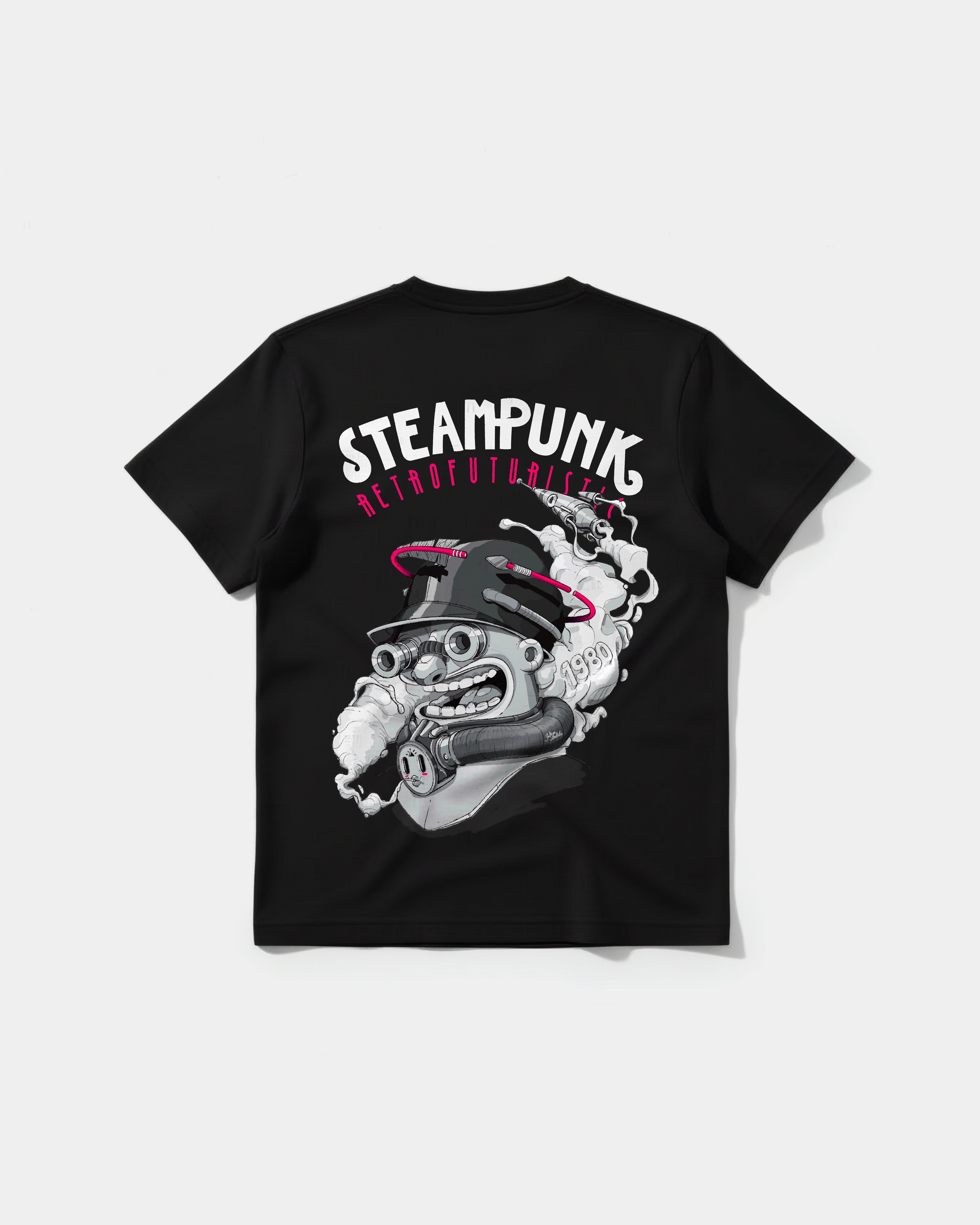 Steampunk Retrofuturistic Big Back Regular Basic T-shirt