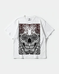 Camiseta Catrina Big Front Oversize Basic Blanco