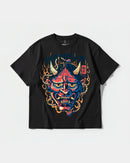 Camiseta China Hannya Big Front Oversize Basic Negro
