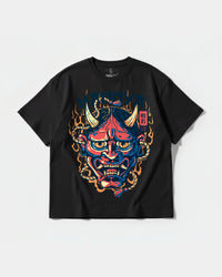 Camiseta China Hannya Big Front Oversize Basic Negro