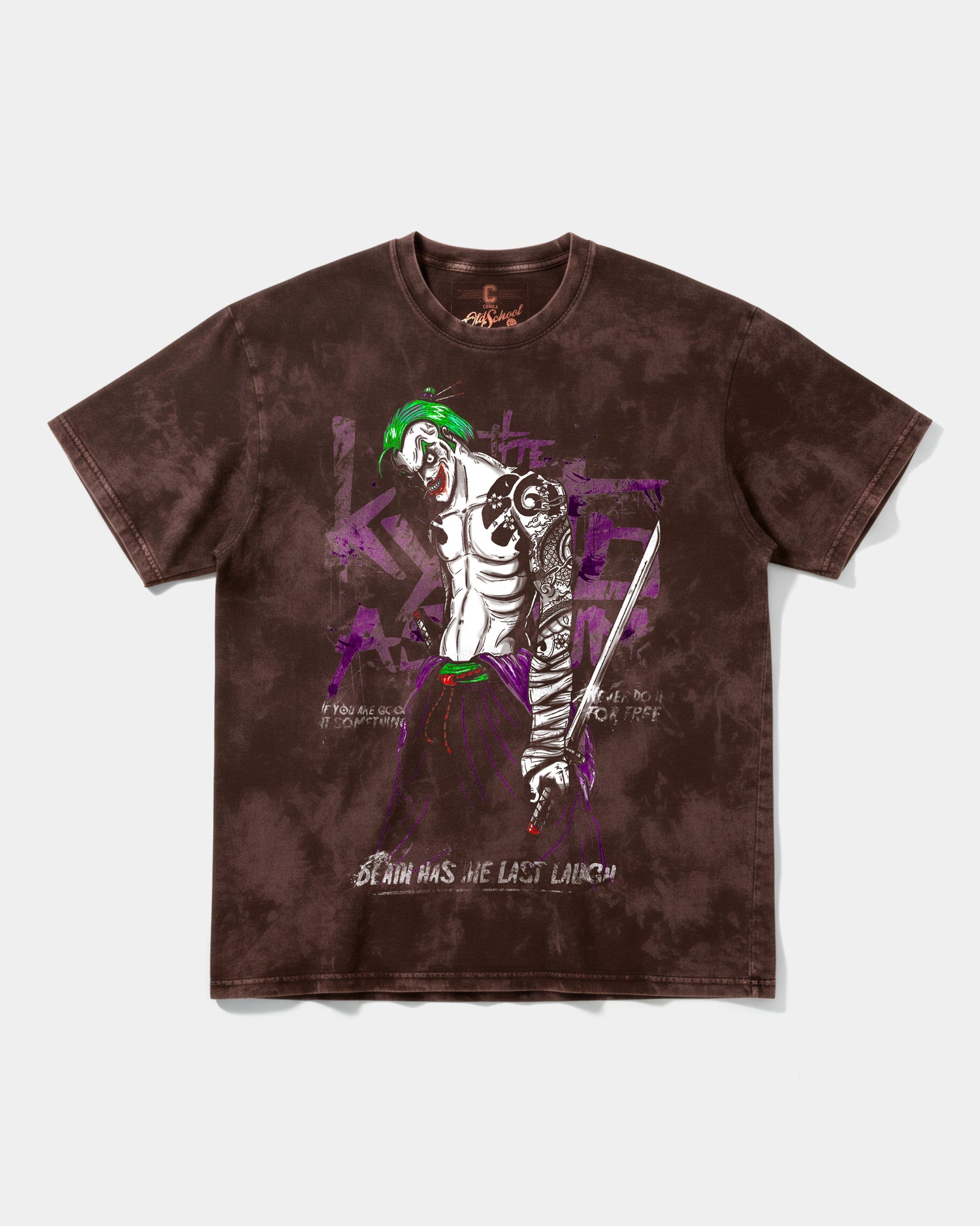 Camiseta Joker Yakuza White Big Front Oversize Acid Marron