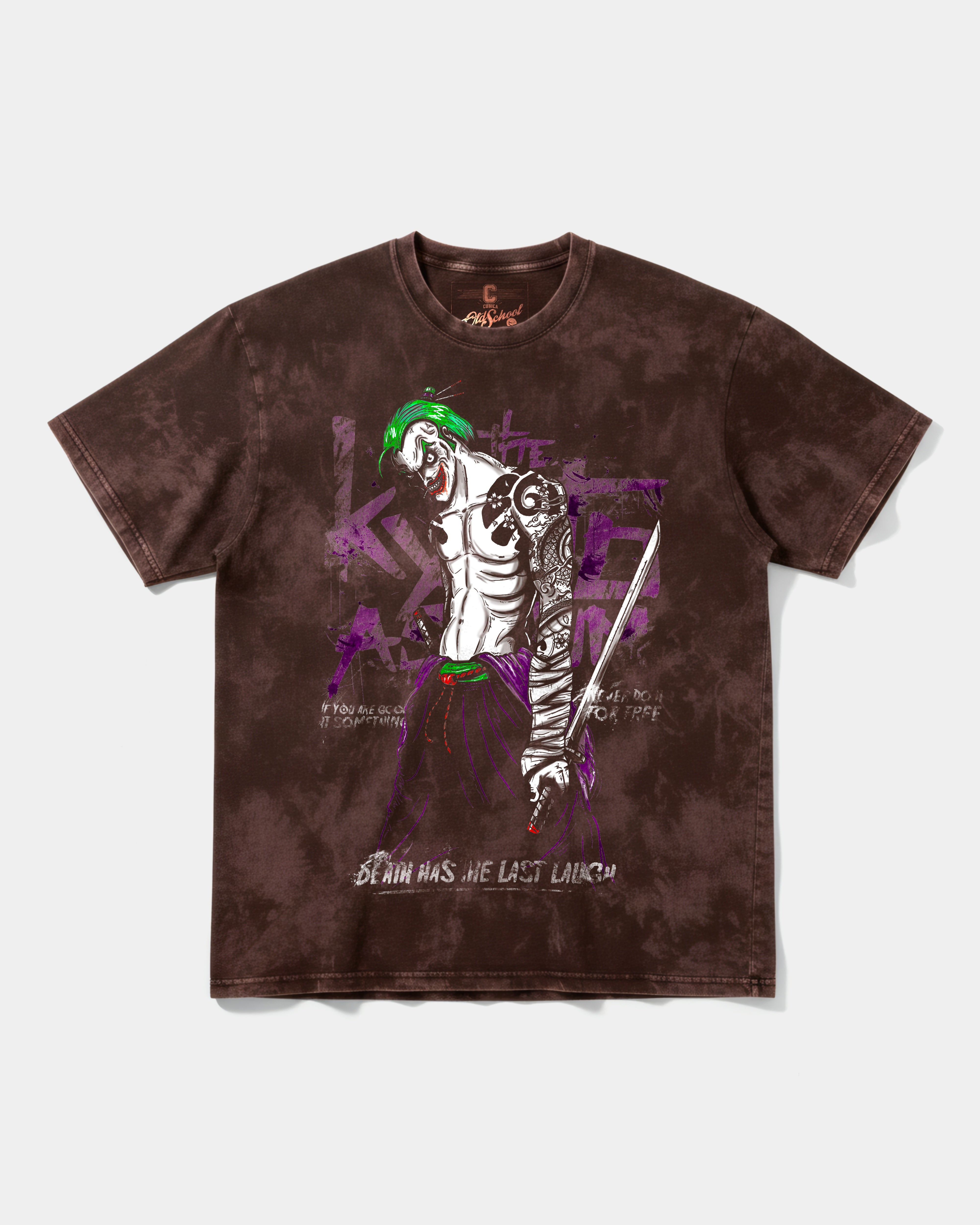 Camiseta Joker Yakuza White Big Front Oversize Acid Marron