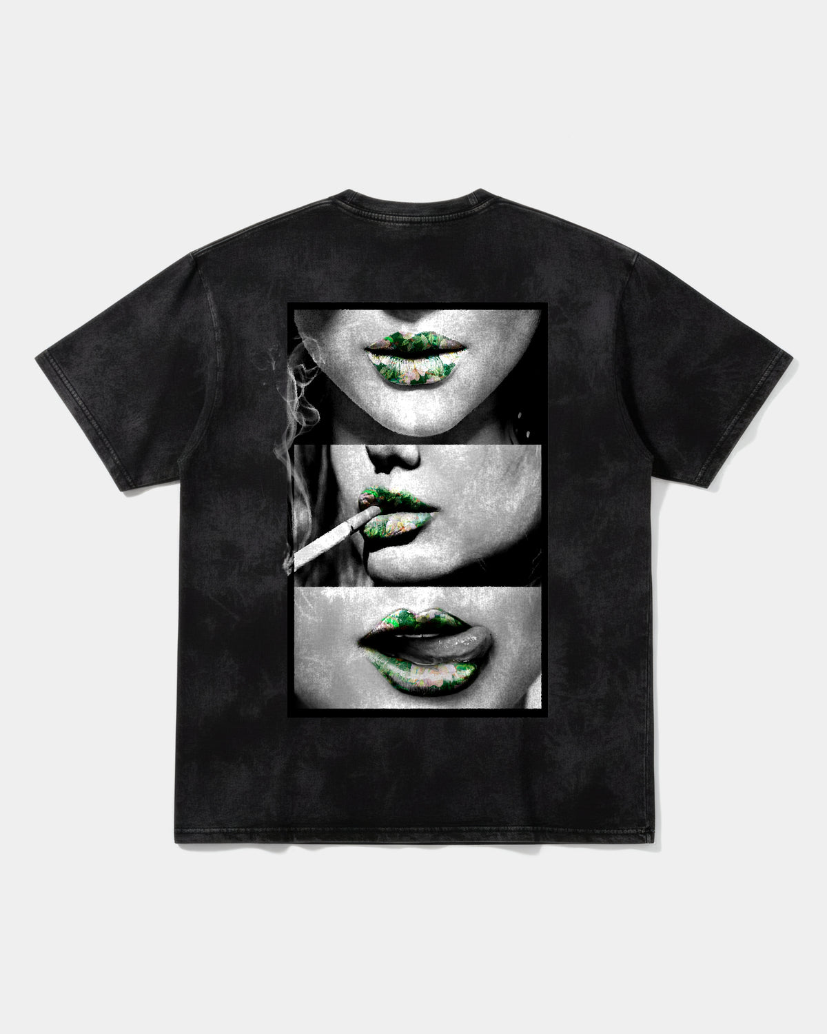 Green Kisses Big Back Oversize Acid T-shirt