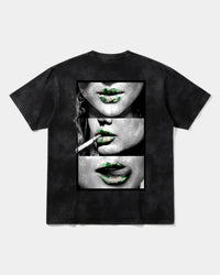 Camiseta Green Kisses Big Back Oversize Acid Negro