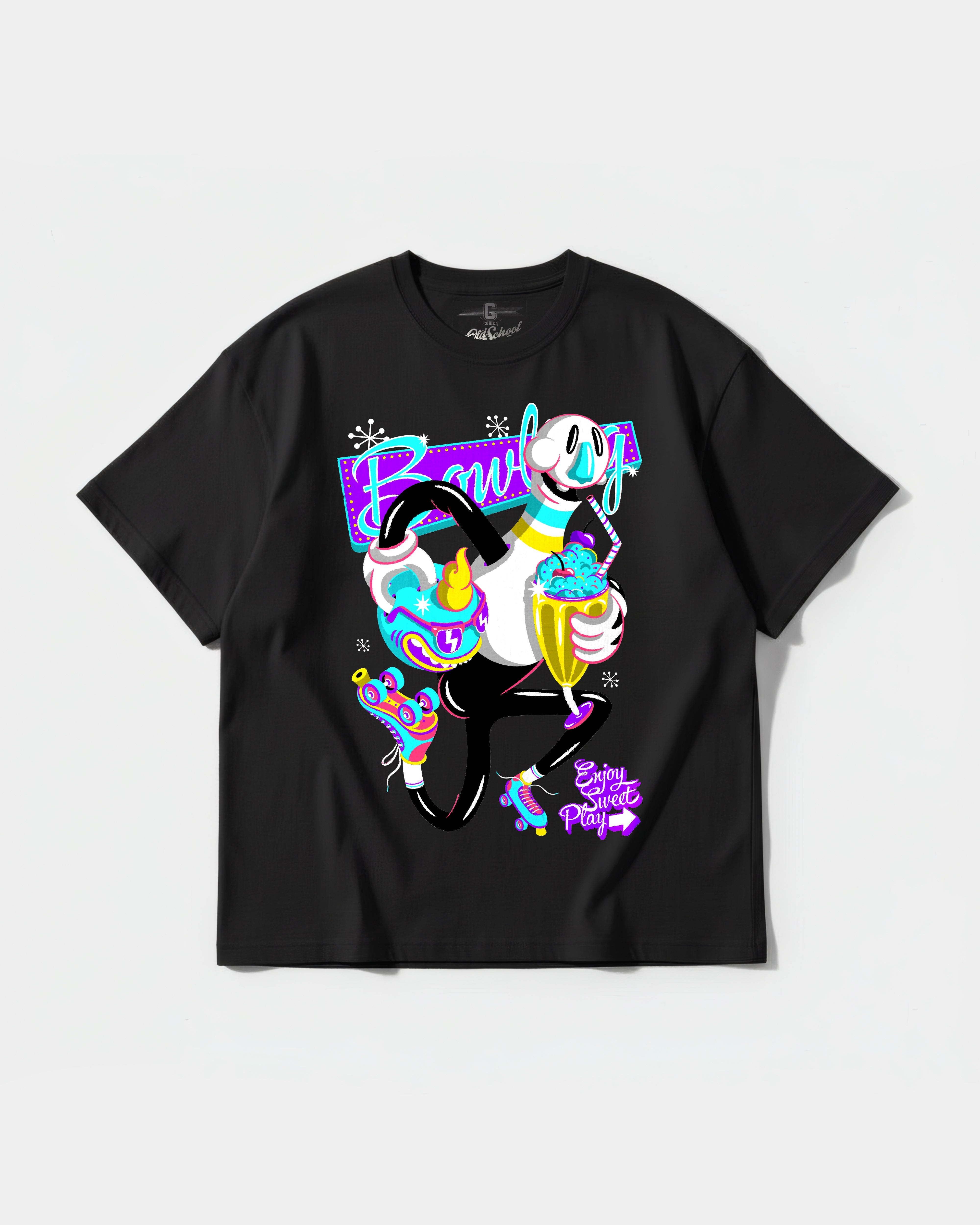 Enjoy Sweet Play Big Front Oversize Basic T-shirt